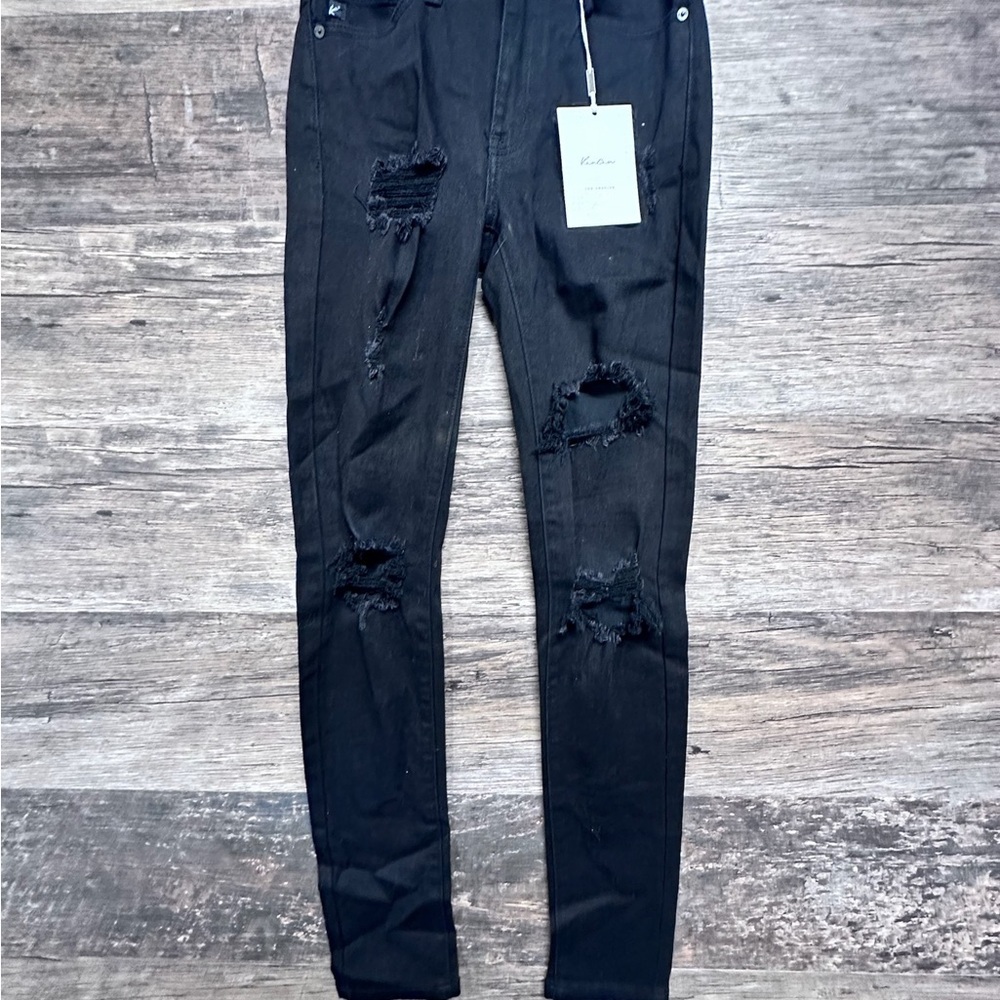 KanCan Black Skinny Jeans with Distressed Details